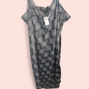 Banana Republic One Shoulder Black and White Dress